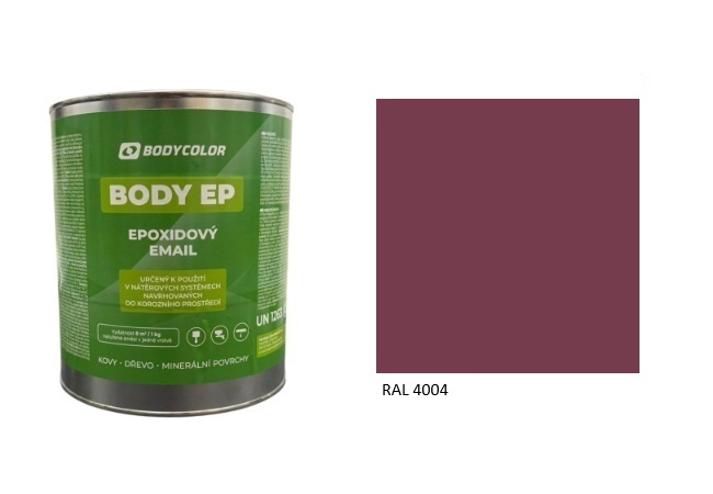 Epoxidová farba 5:1 polomatná RAL 4004 – bordová fialová 0,75L / 1,125KG
