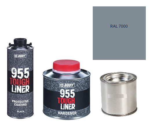 HB BODY 955 RAPTOR tough liner - 2k polyuretán textúra set / báza + tužidlo + farba /RAL 7000 900ml