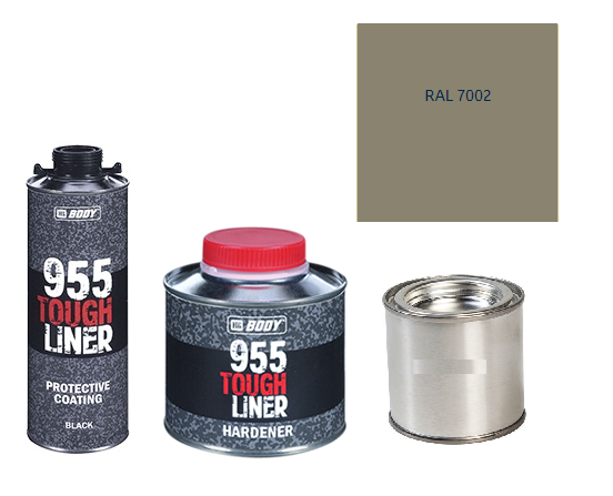 HB BODY 955 RAPTOR tough liner - 2k polyuretán textúra set / báza + tužidlo + farba /RAL 7002 900ml
