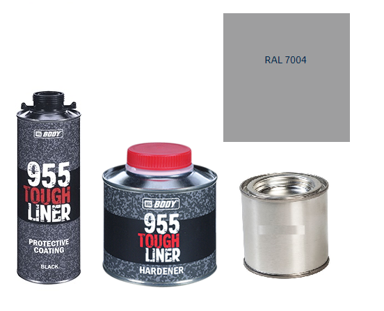 HB BODY 955 RAPTOR tough liner - 2k polyuretán textúra set / báza + tužidlo + farba /RAL 7004 900ml