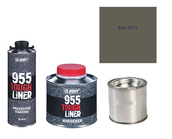 HB BODY 955 RAPTOR tough liner - 2k polyuretán textúra set / báza + tužidlo + farba /RAL 7013 900ml