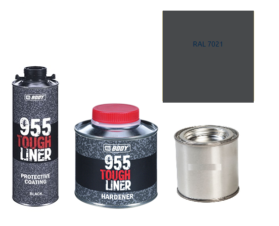 HB BODY 955 RAPTOR tough liner - 2k polyuretán textúra set / báza + tužidlo + farba /RAL 7021 900ml