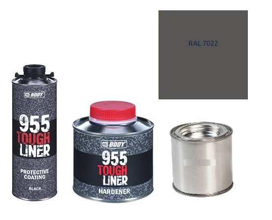 HB BODY 955 RAPTOR tough liner - 2k polyuretán textúra set / báza + tužidlo + farba /RAL 7022 900ml