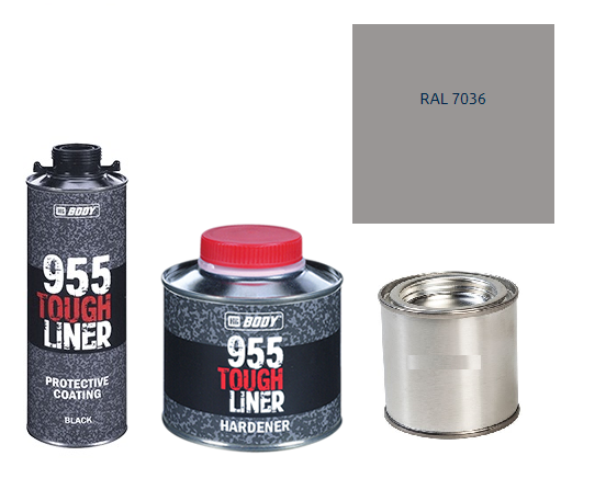 HB BODY 955 RAPTOR tough liner - 2k polyuretán textúra set / báza + tužidlo + farba /RAL 7036 900ml