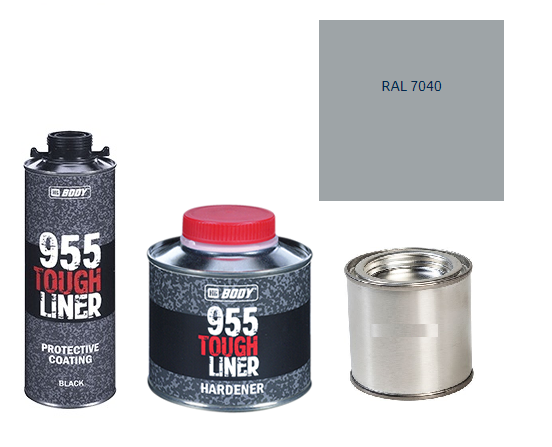 HB BODY 955 RAPTOR tough liner - 2k polyuretán textúra set / báza + tužidlo + farba /RAL 7040 900ml