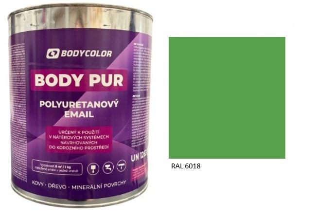 Polyuretánová farba 4:1 matná RAL 6018 – žltozelená 2,25L / 3,10KG
