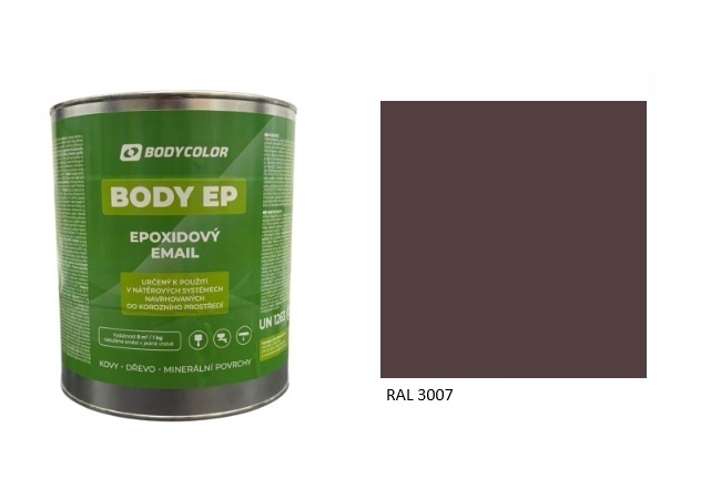 Epoxidová farba 5:1 lesklá RAL 3007 – čiernočervená 0,75L / 1,125KG