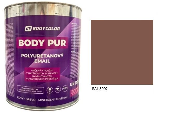 Polyuretánová farba 4:1 lesklá RAL 8002 – signálna hnedá 4,5L / 6,21KG