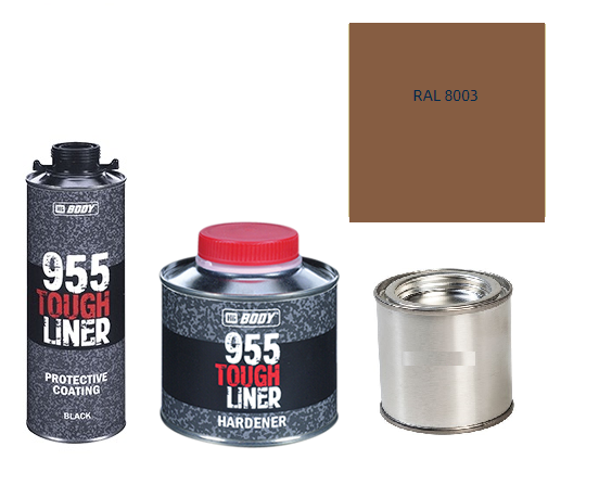 HB BODY 955 RAPTOR tough liner - 2k polyuretán textúra set / báza + tužidlo + farba /RAL 8003 900ml