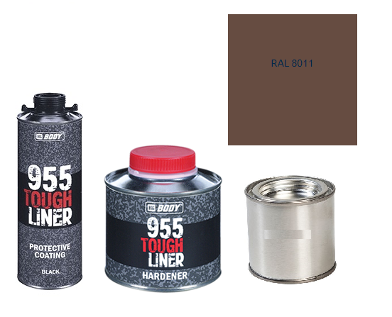 HB BODY 955 RAPTOR tough liner - 2k polyuretán textúra set / báza + tužidlo + farba /RAL 8011 900ml