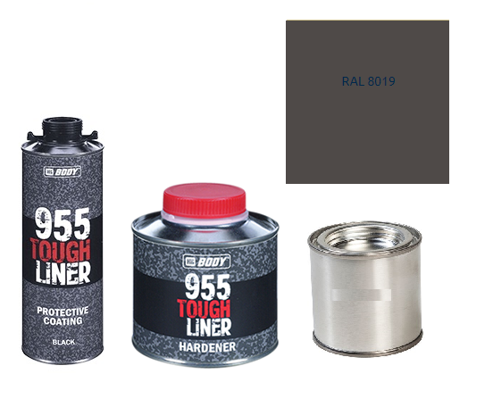 HB BODY 955 RAPTOR tough liner - 2k polyuretán textúra set / báza + tužidlo + farba /RAL 8019 900ml