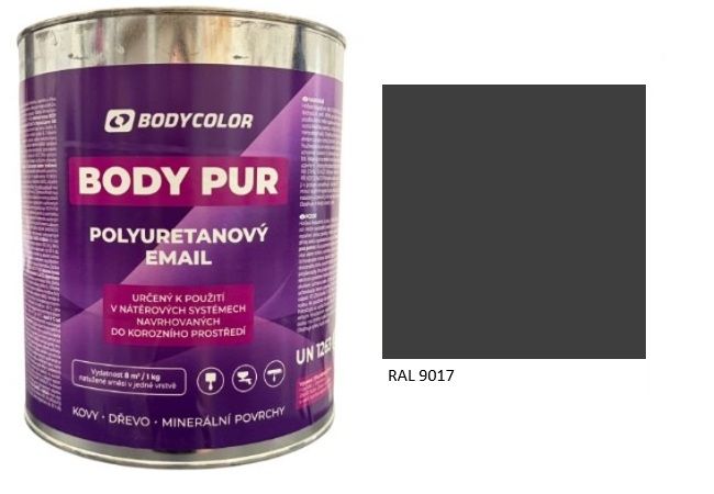 Polyuretánová farba 4:1 matná RAL 9017 – dopravná čierna 0,75L / 0,99KG
