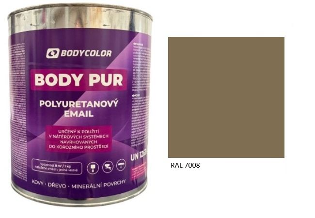 Polyuretánová farba 4:1 polomatná RAL 7008 – khaki sivá 2,25L / 3,10KG