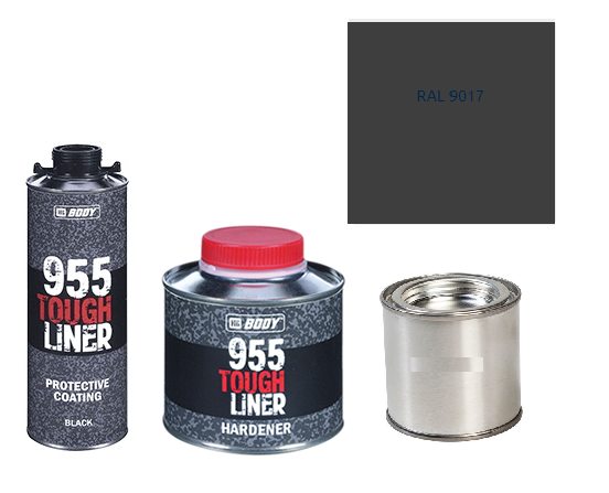 HB BODY 955 RAPTOR tough liner - 2k polyuretán textúra set / báza + tužidlo + farba /RAL 9017 900ml