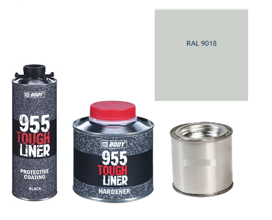 HB BODY 955 RAPTOR tough liner - 2k polyuretán textúra set / báza + tužidlo + farba /RAL 9018 900ml