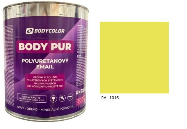 Polyuretánová farba 4:1 matná RAL 1016 – sírovožltá 0,75L / 0,99KG