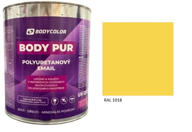 Polyuretánová farba 4:1 polomatná RAL 1018 – zinková žltá 0,75L / 0,99KG