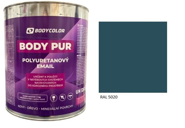 Polyuretánová farba 4:1 polomatná RAL 5020 – oceánska modrá 4,5L / 6,21KG