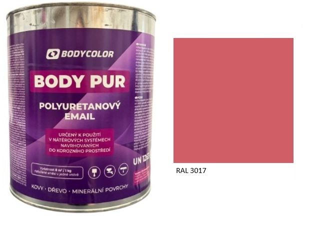 Polyuretánová farba 4:1 lesklá RAL 3017 – ružová 0,75L / 0,99KG