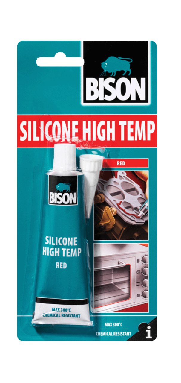 BISON Silicone high temp red, vysokoteplotný silikónový tmel +300°C 60ml
